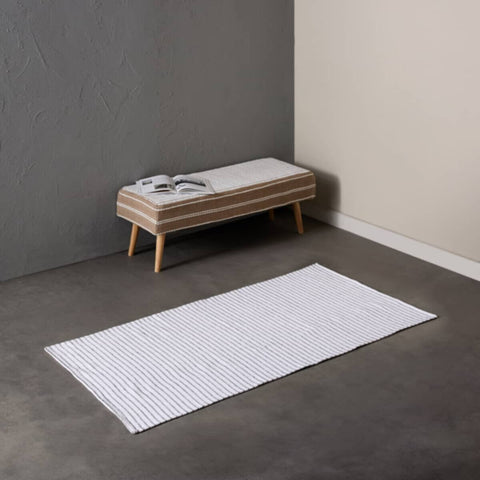 HOMEBOX | Allan Snow Recycled Cotton Dhurrie - 80x150 cm | 166832990