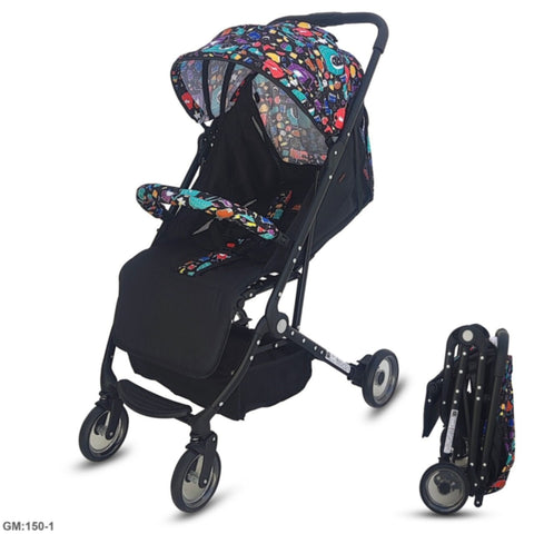 Baby Stroller with Extended Canopy Black | 150 1