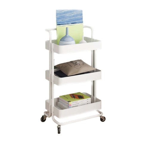 Storage 3 Tier Rolling Trolley White | 539 10