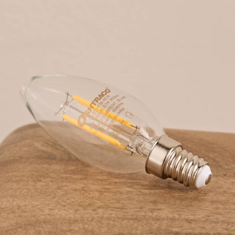HOMEBOX | Oshtraco 4W E14 Warm White Clear Filament LED Bulb | 167084380