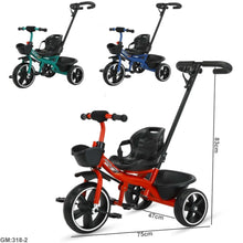 Kids Tricycle with Push Handle Blue 83x47x75cm | 318 2