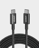 ANKER |  Nylon USB-C TO USB-C 2.0 Braided Cable 60W Charging 6ft 1.8m Length Fast Charging up to 480 Mbps Transfer Speed Universal Compatibility Black | A8753H11