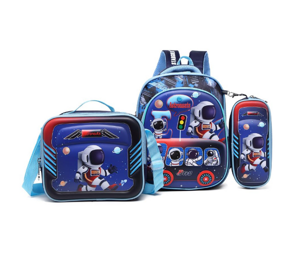 STARGOLD 3-Piece School Backpack Set 12 Inch For Boys Backpack Plus Lunch Bag Plus Pencil Case - SG-BP224 Blue 1 | JPO6385