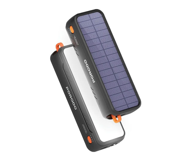 PORODO | Porodo Solar-Powered Black Power Bank | JPO5274