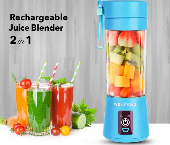 Portable Rechargeable Juice Blender 6B with USB Charger JA016 - Blue | JPF2588