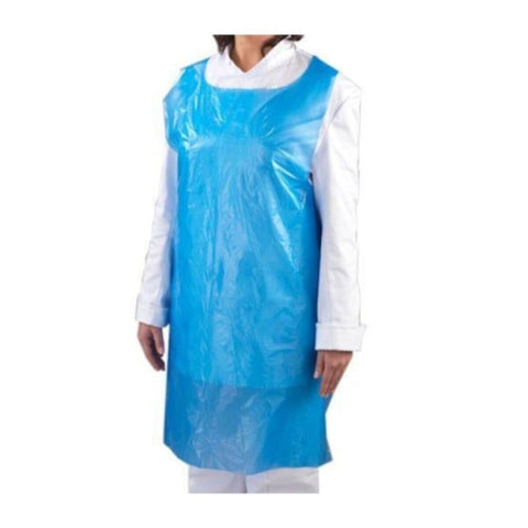 SHIELD | Light Duty Polythene Disposable Aprons 69x105cm Blue | 1DS200