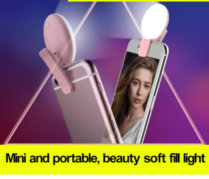 Portable USB Rechargeable LED Ring 3 Level Clip Light on iOS and Android Smartphones and Tablets  | JPF3932