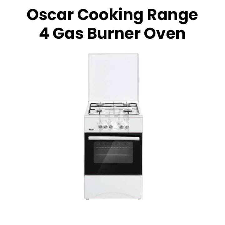 OSCAR | Cooking Range 50x55cm 4 Gas Burners Gas Oven And Grill  Mechanical Oven White | 5050GW1