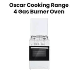 OSCAR | Cooking Range 50x55cm 4 Gas Burners Gas Oven And Grill  Mechanical Oven White | 5050GW1