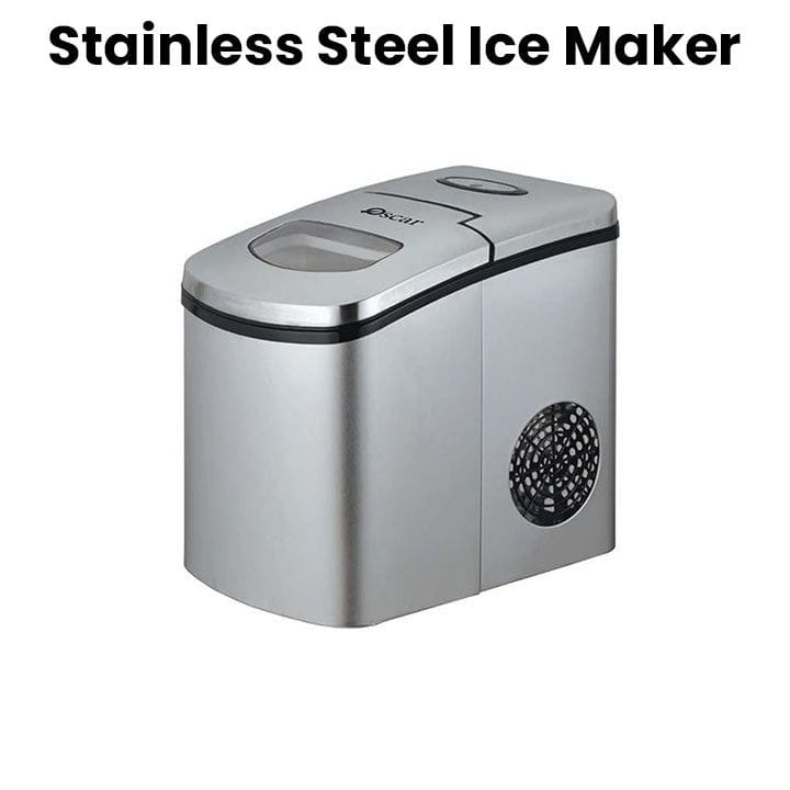 OSCAR | Stainless Steel Ice Maker Reliable Ice Production Compact Durable Silver | OSIM-2020
