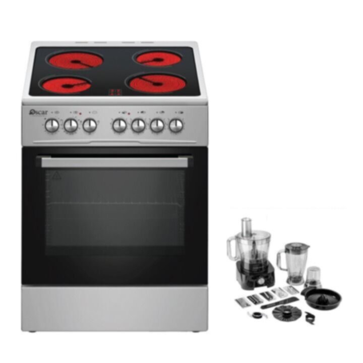 OSCAR | 60x60 Vitro Ceramic Cooking Range Silver | OCR6060VC