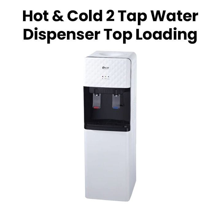 OSCAR | Hot & Cold 2 Tap Water Dispenser Top Loading Stylish Design Reliable Performance White Black | OWD2TWC