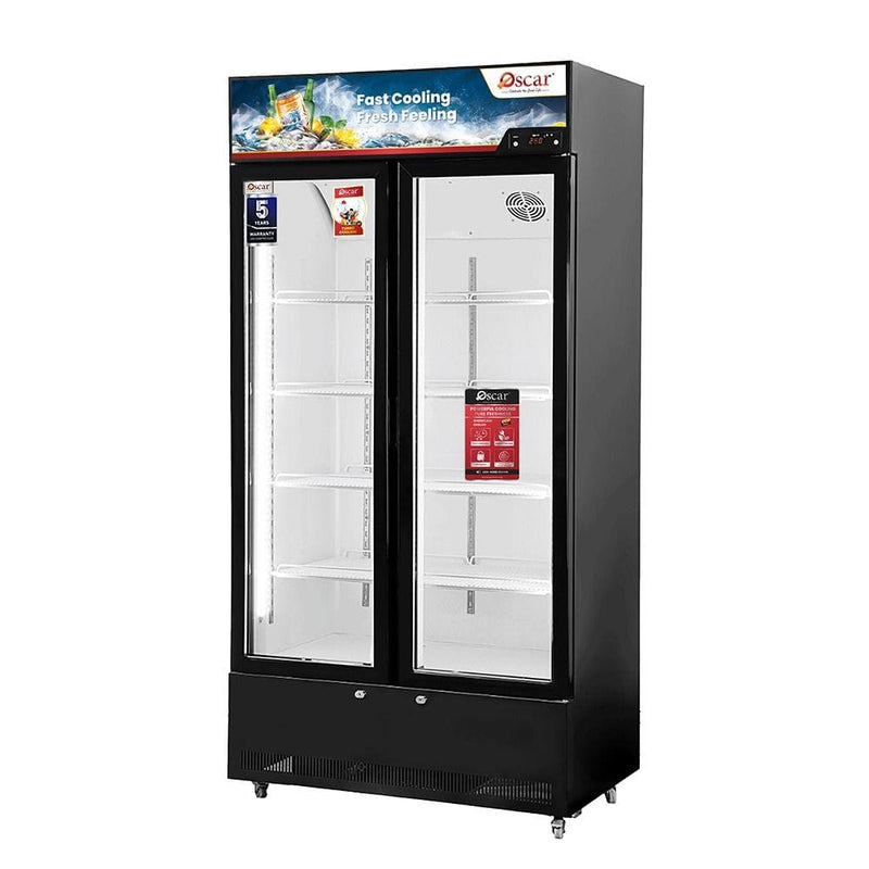 OSCAR | No Frost Double Door Showcase Chiller 720Ltrs Stylish Design Reliable Performance Black | OCL720