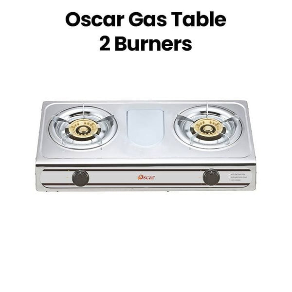 OSCAR | 2 Burners Top Cooker Gas Table Durable Design Reliable Performance Silver | OGTSS2B
