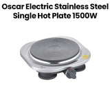 OSCAR | Electric Stainless Steel Single Hot Plate 1500W Cast Iron Plate Adjustable Thermostat Overheat Protection Portable Design Silver | OHP-10S1