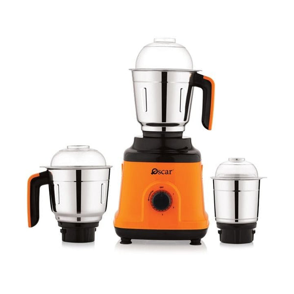 OSCAR | 3-in-1 Mixer Grinder 750W Powerful Motor Kitchen Mixer Blending And Mixing Indian Style Mixer Grinder Orange Black | OMG750
