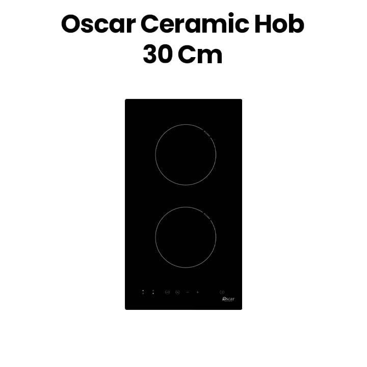 OSCAR | Ceramic Hob 30cm Energy Efficiency Touch Control 9 Level Power Settings Automatic Safety Switch Off Black | OBD30VCGTM