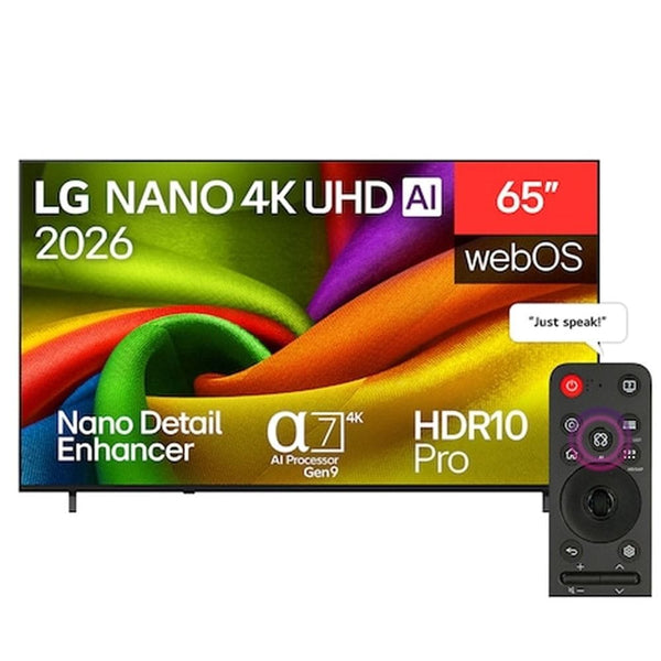 LG | 65" NANO 4K AI NU84 Smart TV Nano Detail Enhancer Alpha 7 AI Processor Gen9 HDR10 Pro Linear Flow Design | 65NU840B6LA.AMRG