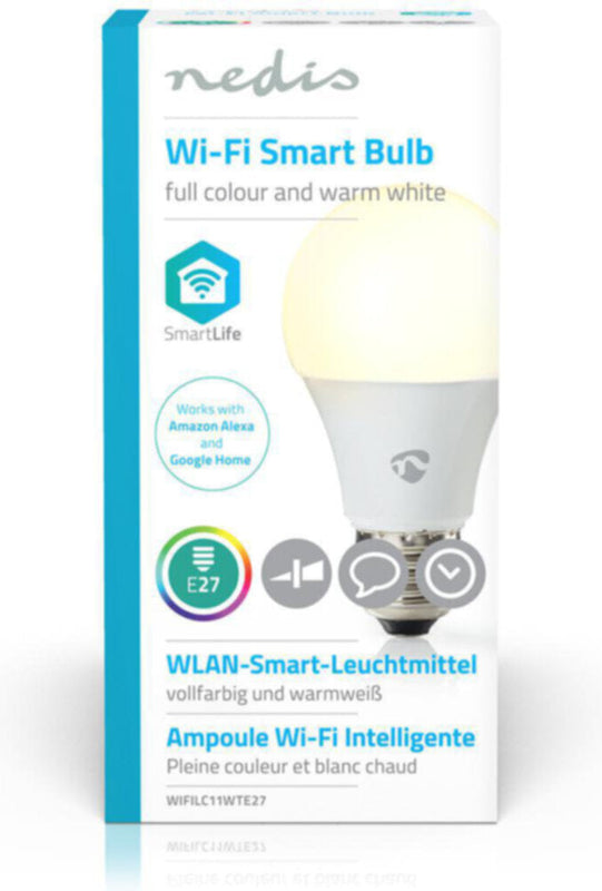 NEDIS | WiFi Smart LED Bulb, Full Colour and Warm White 6W , E27 | WIFILC11WTE27