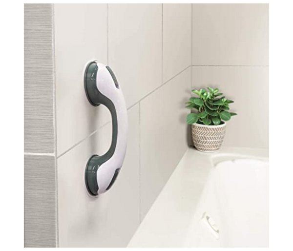 Strong Suction Cup Bathroom Helping Handle Shower Support Handle - White and Grey | JPL4070