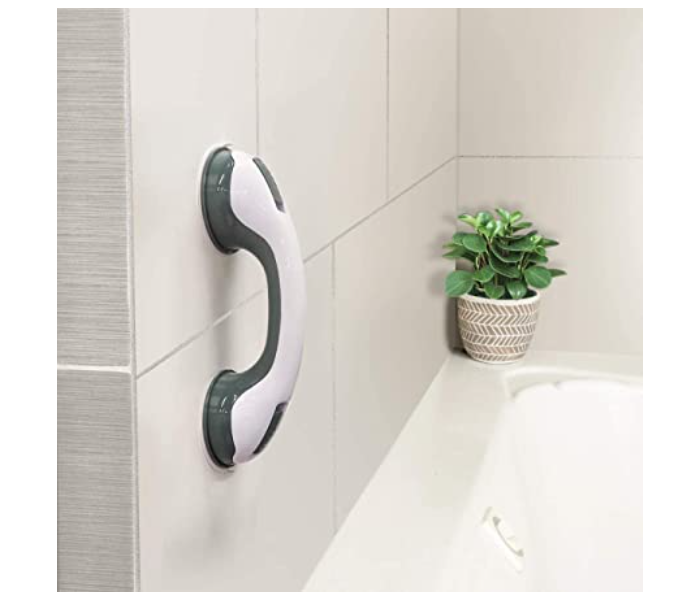 Strong Suction Cup Bathroom Helping Handle Shower Support Handle - White and Grey | JPL4070