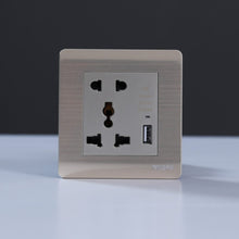 MILANO | 16A Universal Socket(2Pin+3Pin) With 2.1A U-Gold | 210100300318