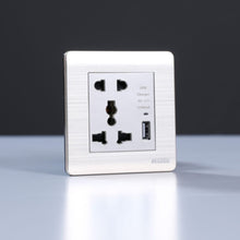 MILANO | 16A Universal Socket(2Pin+3Pin) With 2.1A U-Gold | 210100300318