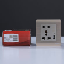 MILANO | 16A Universal Socket(2Pin+3Pin) With 2.1A U-Gold | 210100300318