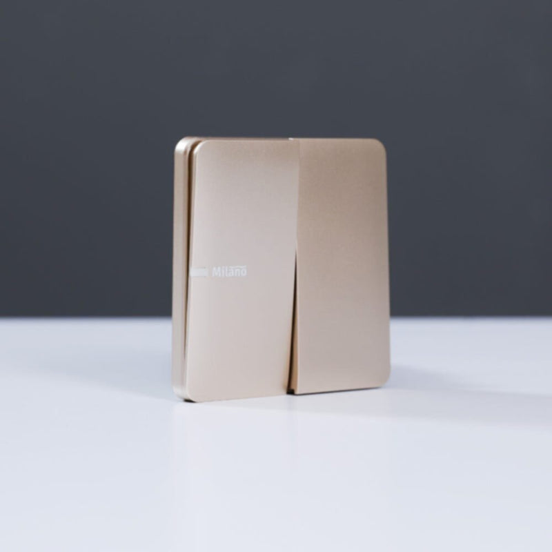 MILANO | 10A 2 Gang 1 Way Switch Gd Ps | 210100300329