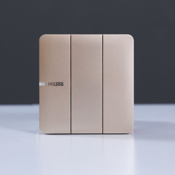 MILANO | 10A 3 Gang 1 Way Switch Gd Ps | 210100300331