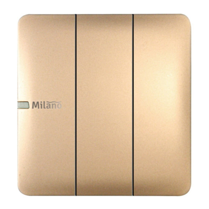 MILANO | 10A 3 Gang 2 Way Switch Gd Ps | 210100300332