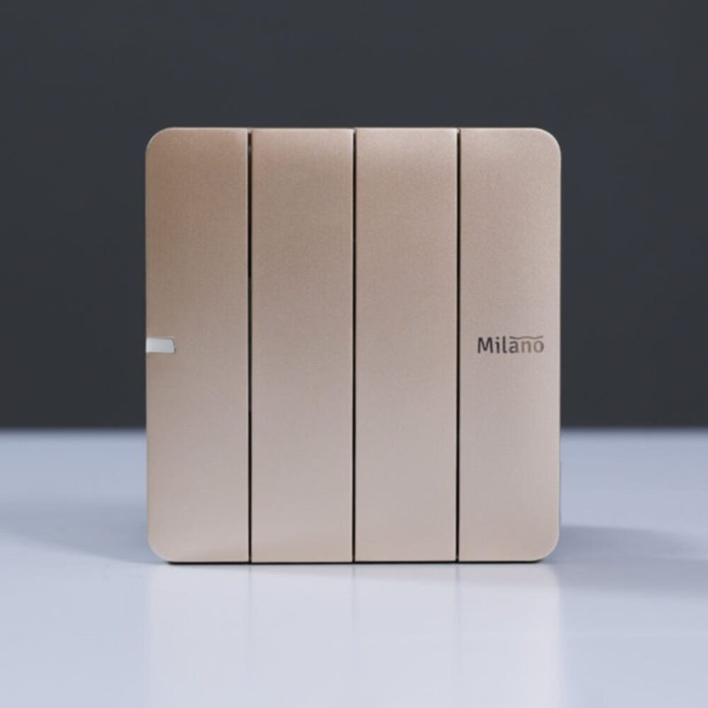MILANO | 10A 4 Gang 1 Way Switch Gd Ps | 210100300333