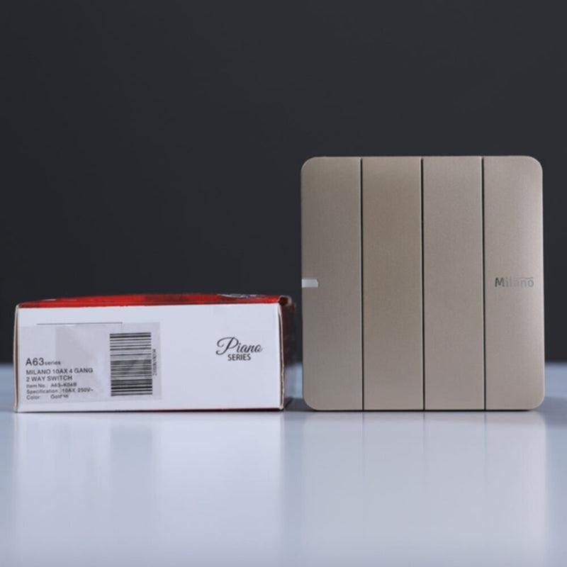 MILANO | 10A 4 Gang 2 Way Switch Gd Ps | 210100300334