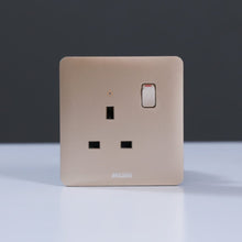 MILANO | 13A Single Switched Socket With Led Indicator-Gold | 210100300341