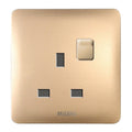 MILANO | 13A Single Switched Socket With Led Indicator-Gold | 210100300341