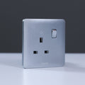 MILANO | 13A Single Switched Socket With Led Indicat-Silver | 210100300371