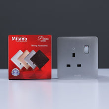 MILANO | 13A Single Switched Socket With Led Indicat-Silver | 210100300371