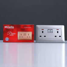 MILANO | 13A Twin Socket With Switch & Led Indicator-Silver | 210100300372