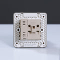 MILANO | 2 Pin & 3 Pin Universal Socket With 2.1A Us-Silver | 210100300379