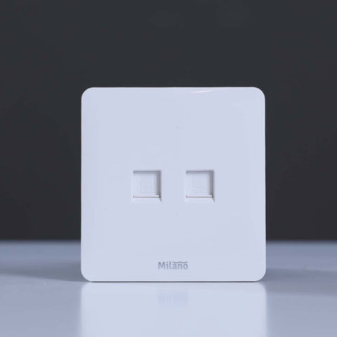 MILANO | Dual Computer Outlet Cat6 Wh Ps | 210100300383