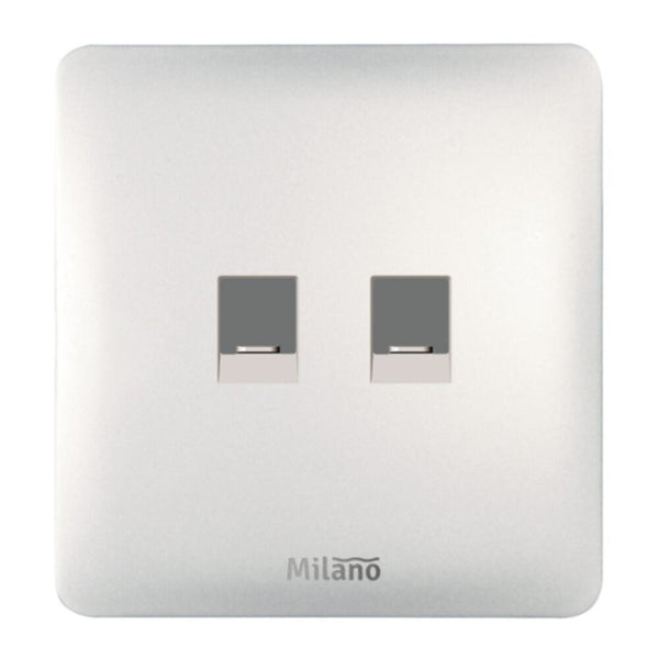 MILANO | Dual Computer Outlet Cat6 Wh Ps | 210100300383