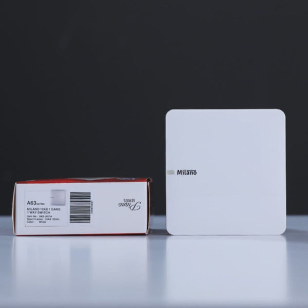 MILANO | 10A 1 Gang 1 Way Switch Wh Ps | 210100300387