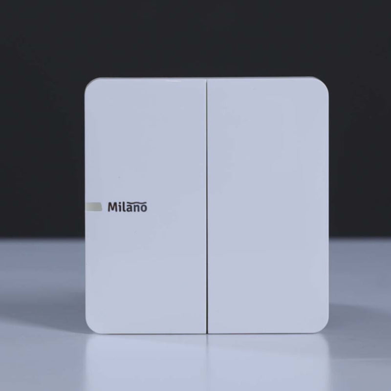 MILANO | 10A 2 Gang 1 Way Switch Wh Ps | 210100300389