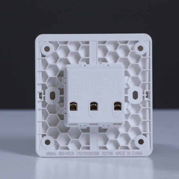 MILANO | 10A 2 Gang 1 Way Switch Wh Ps | 210100300389