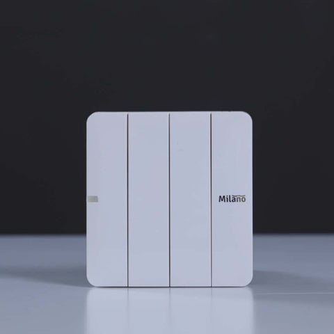 MILANO | 10A 4 Gang 1 Way Switch Wh Ps | 210100300393