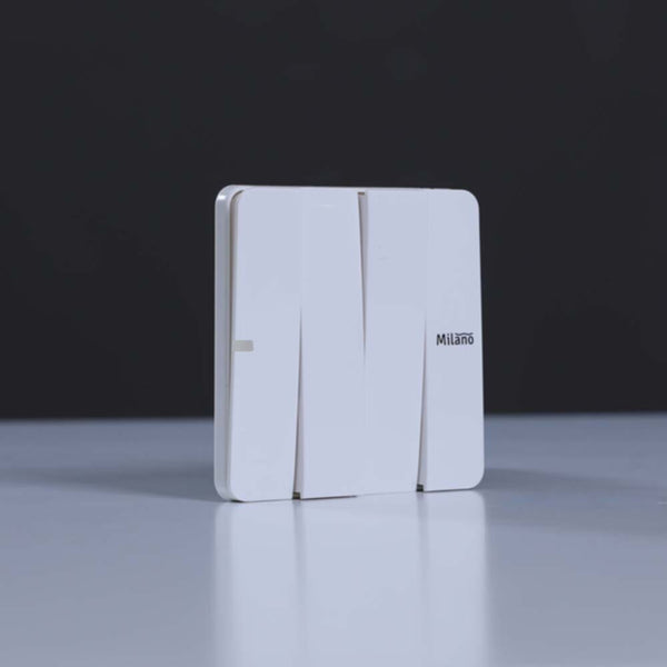 MILANO | 10A 4 Gang 1 Way Switch Wh Ps | 210100300393