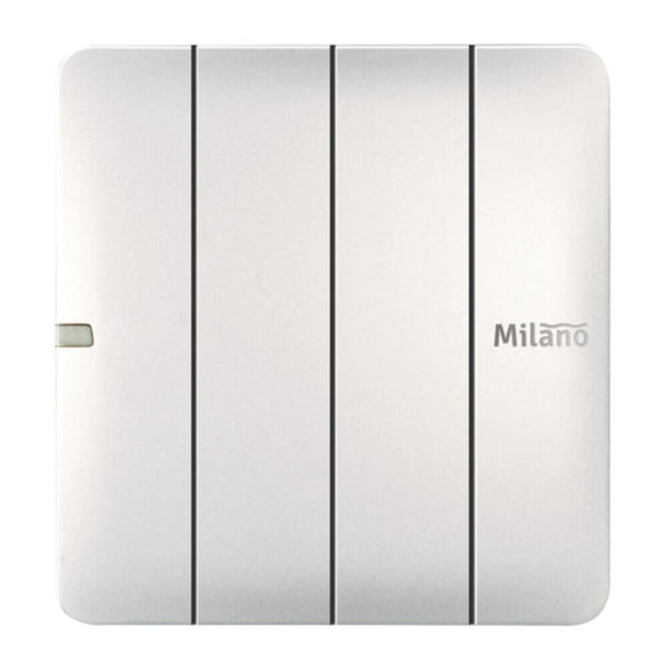MILANO | 10A 4 Gang 1 Way Switch Wh Ps | 210100300393