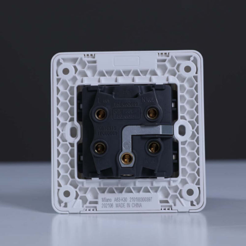MILANO | 20A Dp Switch With Neon Wh Ps | 210100300397