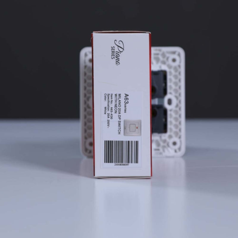 MILANO | 20A Dp Switch With Neon Wh Ps | 210100300397