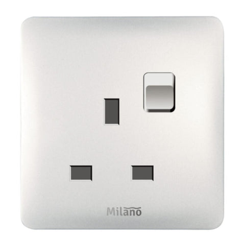 MILANO | 13A Single Switched Socket With Led Indicat- | 210100300401